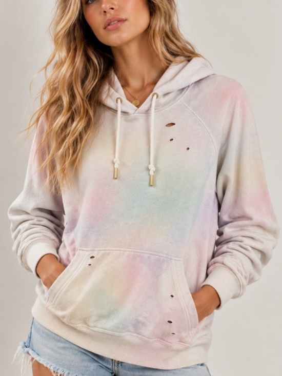 n:PHILANTHROPY Tops - ‼️2 piece SET‼️ N:philanthropy Pastel Distressed Tie dye Hoodie +Joggers size M